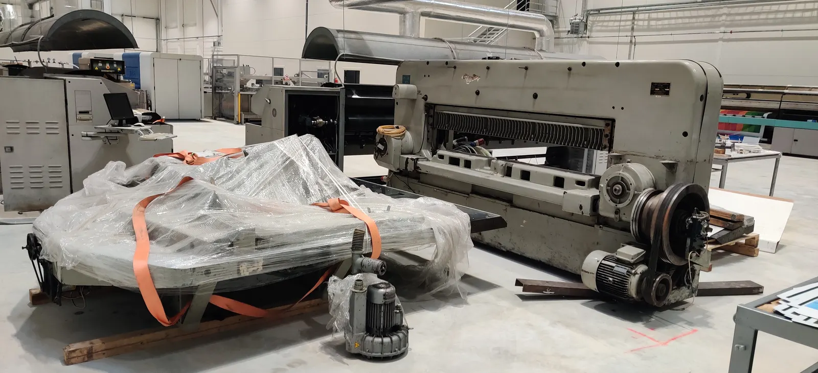 Machinery wrapped and secured for relocation