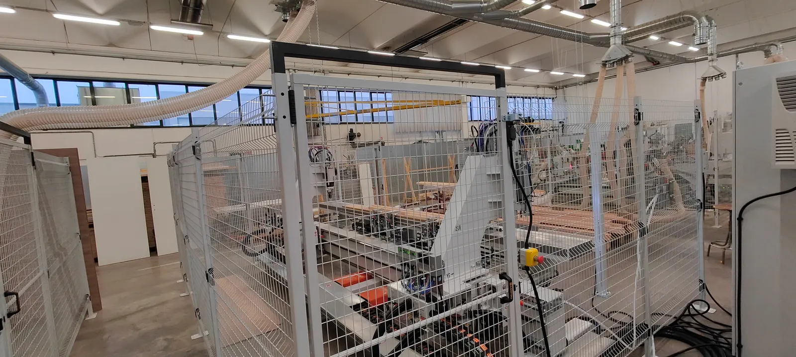 Robot cells in a production hall